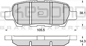 Akebono AN-654WK - Тормозные колодки, дисковые, комплект unicars.by