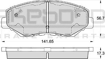 Akebono AN-663WK - Тормозные колодки, дисковые, комплект unicars.by