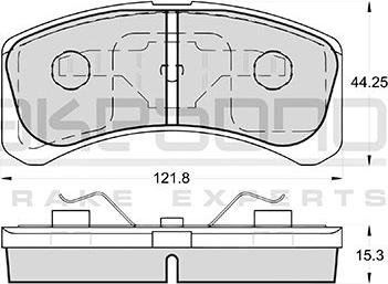 Akebono AN-608WK - Тормозные колодки, дисковые, комплект unicars.by