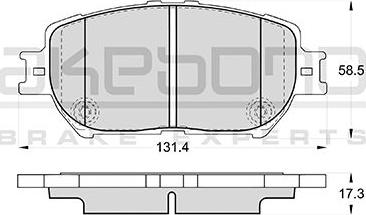 Akebono AN-671K - Тормозные колодки, дисковые, комплект unicars.by