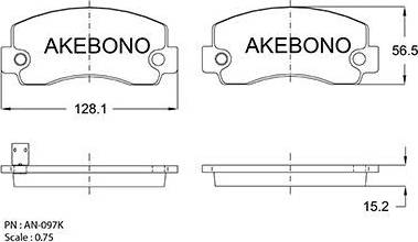 Akebono AN-097K - Тормозные колодки, дисковые, комплект unicars.by