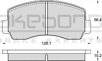 Akebono AN-042KE - Тормозные колодки, дисковые, комплект unicars.by