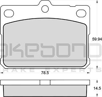 Akebono AN-038K - Тормозные колодки, дисковые, комплект unicars.by