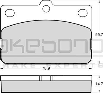 Akebono AN-023K - Тормозные колодки, дисковые, комплект unicars.by