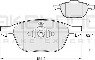 Akebono AN-8092K - Тормозные колодки, дисковые, комплект unicars.by