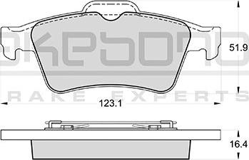 Akebono AN-8059KE - Тормозные колодки, дисковые, комплект unicars.by