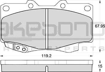 Akebono AN-8114WK - Тормозные колодки, дисковые, комплект unicars.by