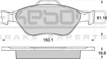 Akebono AN-8182K - Тормозные колодки, дисковые, комплект unicars.by