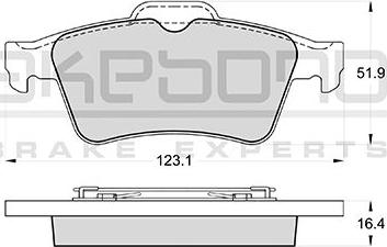 Akebono AN-8121K - Тормозные колодки, дисковые, комплект unicars.by