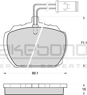 Akebono AN-3994K - Тормозные колодки, дисковые, комплект unicars.by