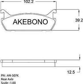 Akebono AN-307K - Тормозные колодки, дисковые, комплект unicars.by