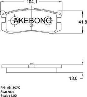 Akebono AN-250KE - Тормозные колодки, дисковые, комплект unicars.by