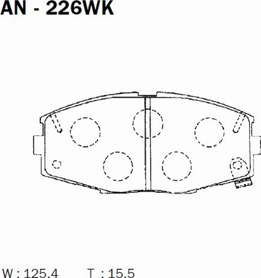 Akebono AN-226WK - Тормозные колодки, дисковые, комплект unicars.by