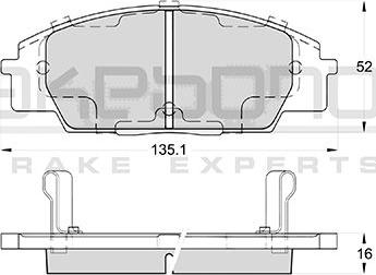 Akebono AN-757WK - Тормозные колодки, дисковые, комплект unicars.by