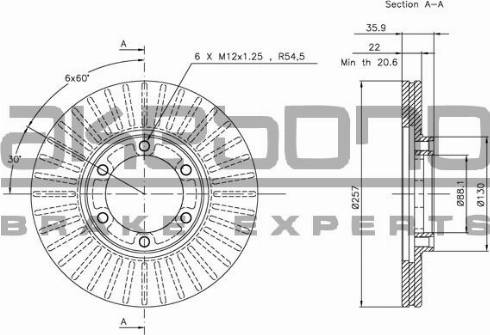 Akebono BN-0943 - Тормозной диск unicars.by