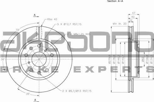 Akebono BN-0409E - Тормозной диск unicars.by