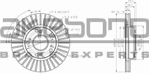 Akebono BN-0553E - Тормозной диск unicars.by