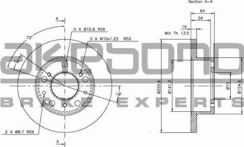 Akebono BN-0583 - Тормозной диск unicars.by