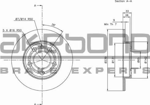 Akebono BN-0527 - Тормозной диск unicars.by