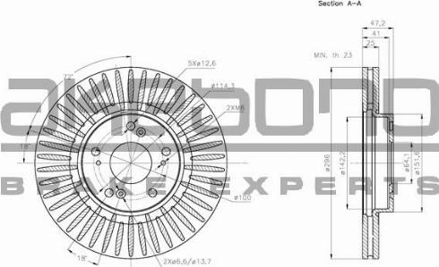 Akebono BN-0669E - Тормозной диск unicars.by