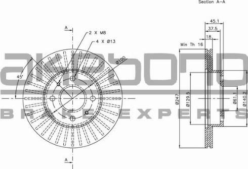 Akebono BN-0634E - Тормозной диск unicars.by