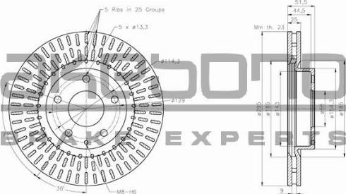 Akebono BN-0628 - Тормозной диск unicars.by