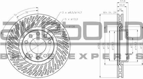 Akebono BN-0672E - Тормозной диск unicars.by