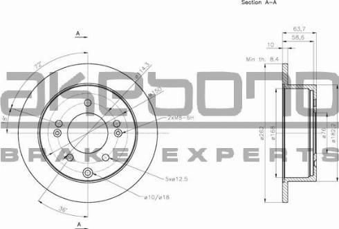 Akebono BN-0894E - Тормозной диск unicars.by