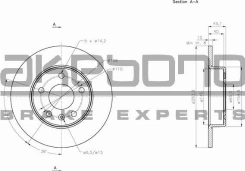 Akebono BN-0862 - Тормозной диск unicars.by