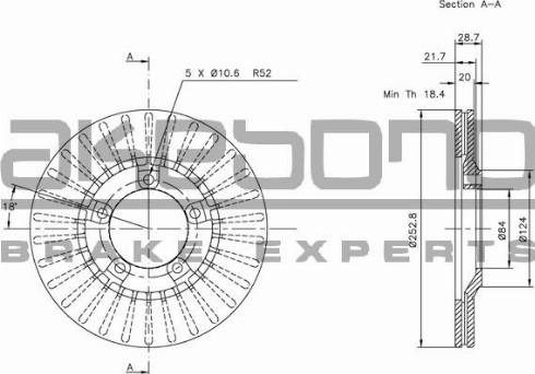 Akebono BN-1322 - Тормозной диск unicars.by