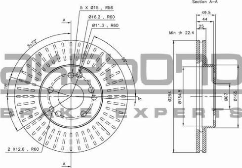 Akebono BN-0880E - Тормозной диск unicars.by