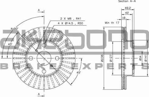 Akebono BN-0887 - Тормозной диск unicars.by