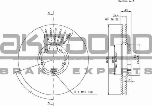 Akebono BN-0204 - Тормозной диск unicars.by