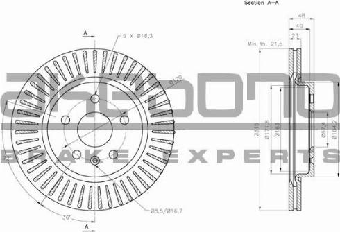 Akebono BN-0216 - Тормозной диск unicars.by