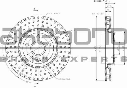 Akebono BN-0238 - Тормозной диск unicars.by