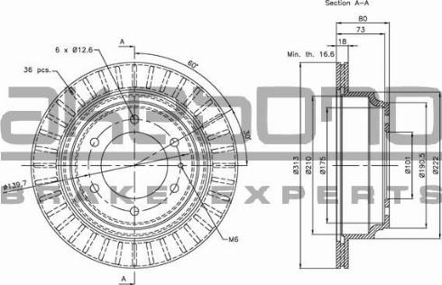 Akebono BN-0723E - Тормозной диск unicars.by