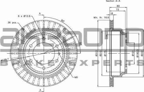 Akebono BN-0723 - Тормозной диск unicars.by