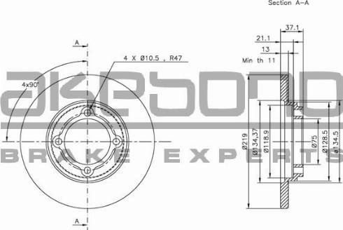 Akebono BN-1092E - Тормозной диск unicars.by