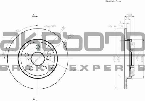 Akebono BN-1050 - Тормозной диск unicars.by