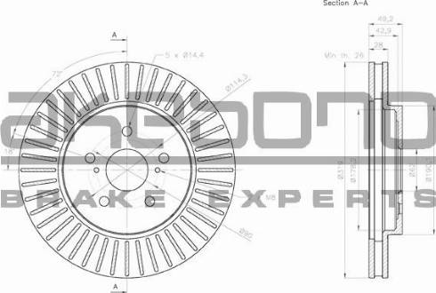 Akebono BN-1031 - Тормозной диск unicars.by