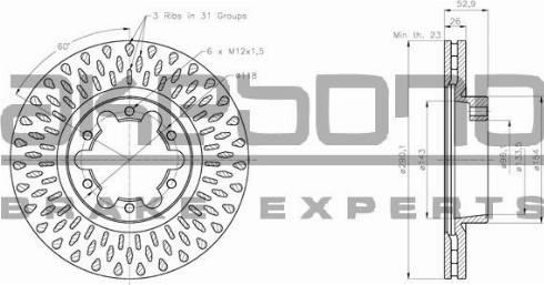 Akebono BN-1363E - Тормозной диск unicars.by