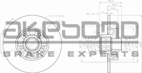 Akebono BN-1208E - Тормозной диск unicars.by