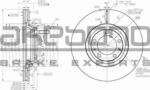 Akebono BN-1281E - Тормозной диск unicars.by