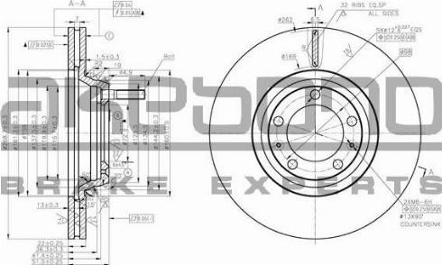 Akebono BN-1281 - Тормозной диск unicars.by