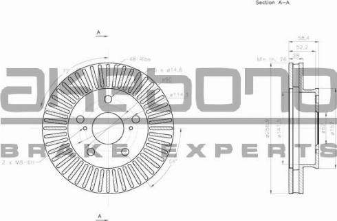 Akebono BN-1282E - Тормозной диск unicars.by