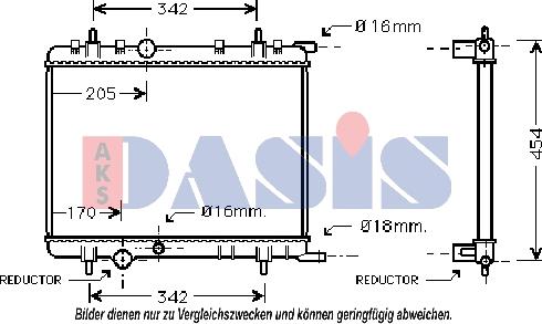 AKS Dasis 160072N - Радиатор, охлаждение двигателя unicars.by