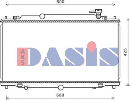 AKS Dasis 110092N - Радиатор, охлаждение двигателя unicars.by