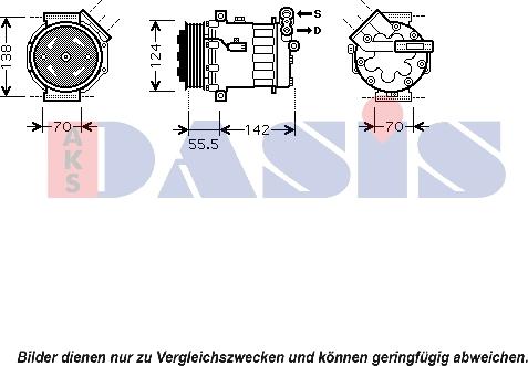 AKS Dasis 850387N - Компрессор кондиционера unicars.by