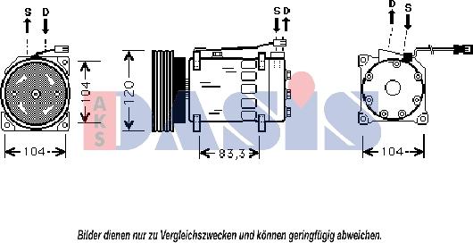 AKS Dasis 850782N - Компрессор кондиционера unicars.by