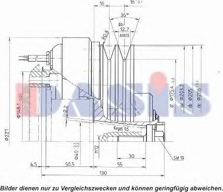 AKS Dasis 851145N - Электромагнитное сцепление, компрессор unicars.by